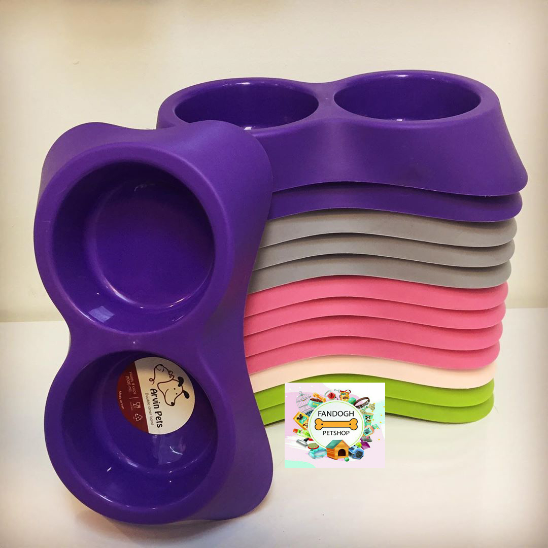 ظرف غذای دو قلو سگ و گربه arvin pet